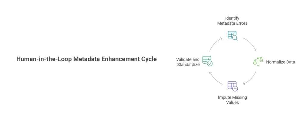 Human in loop meta data enhancement cycle